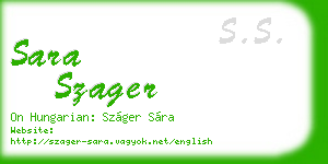 sara szager business card
