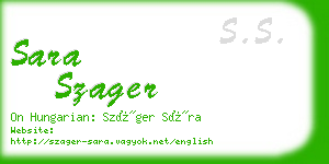 sara szager business card